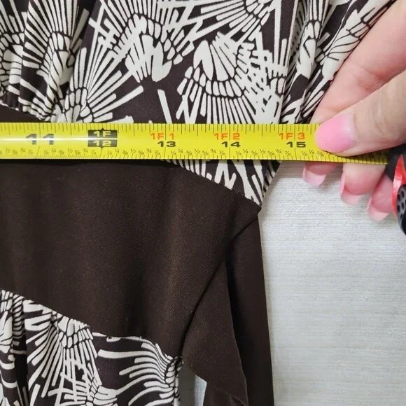 Wowmns Sz Small Y2K Forever 21 Babydoll Dress Brown Stretch Retro Hippie - Picture 7 of 7